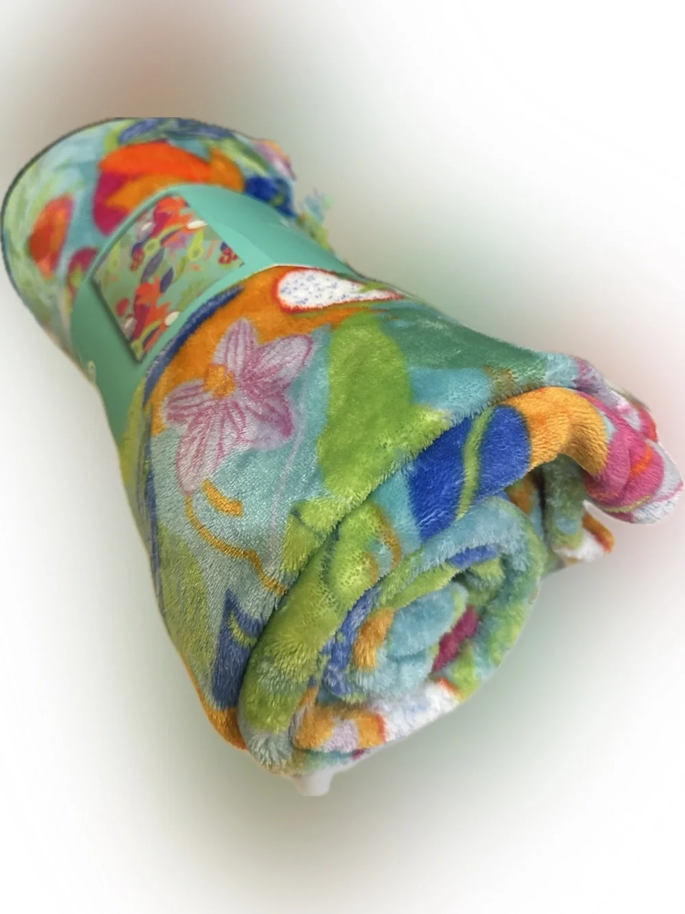 FLORAL TURQUOISE DESTINATION 50”x60” PLUSH VACAY THROW SUMMER HAWAIIAN LUAU VIBE